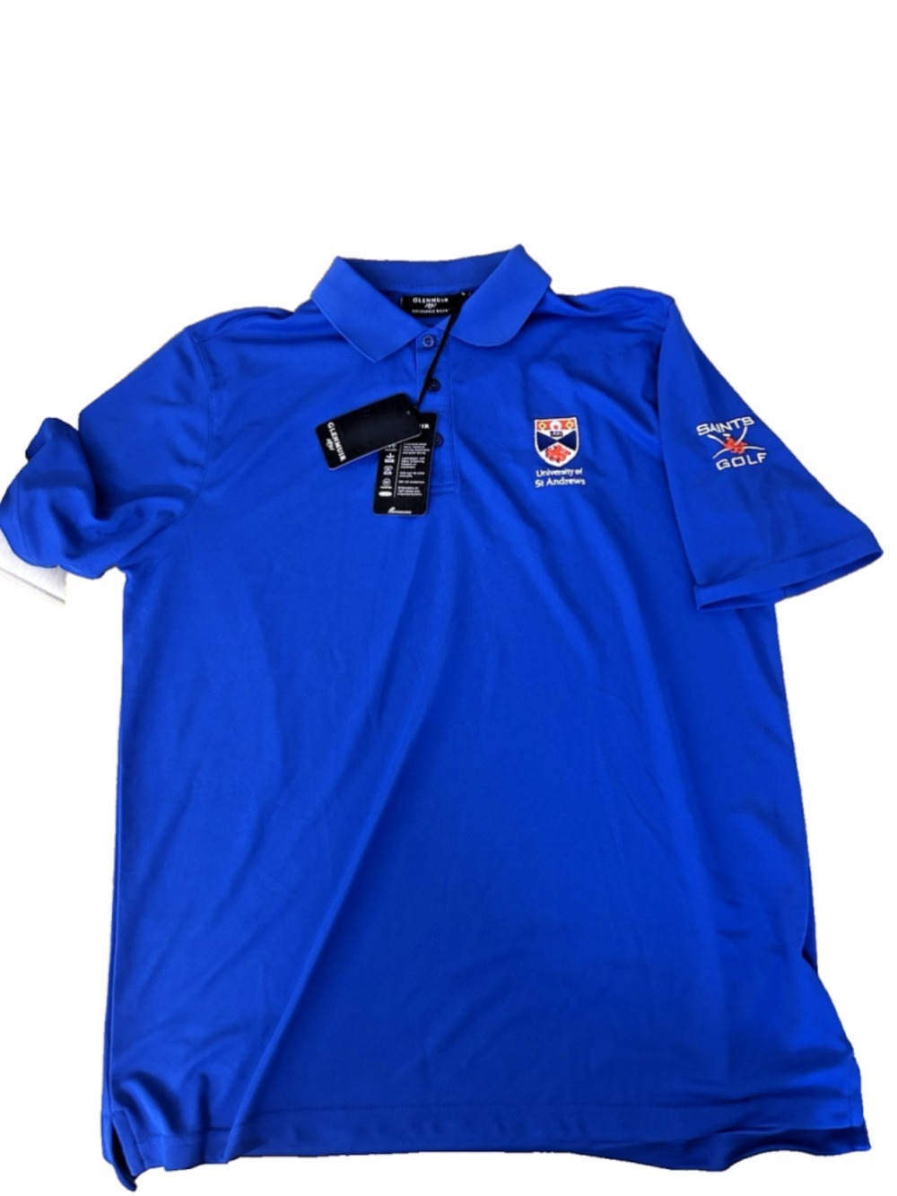 Glenmuir Performance Golf Polo Blue Men’s L St Andrews Golf Team Logo *NWT*